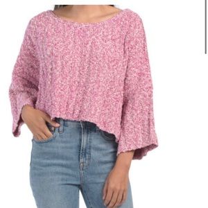 Free People Good Day Wool Blend Pink Sweater NWOT